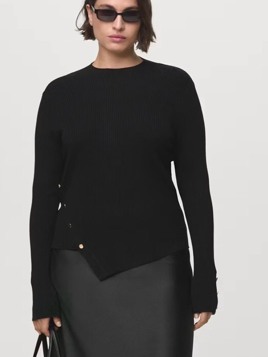 Mango Sweaters - MANGO ASYMMETRICAL SWEATER WITH BUTTONS Size XL
